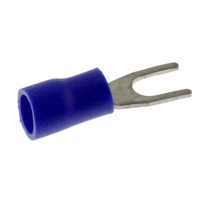 25x Forked cable lug partially insulated 1,5-2,5mm² Hole diameter M3 Blue Ring lug Copper tinned