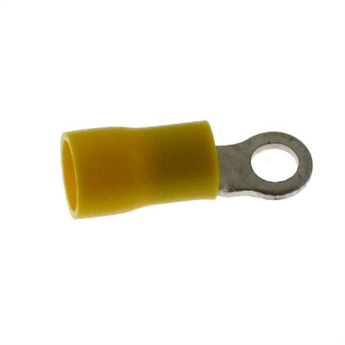 25x Ringkabelschuh teilisoliert 4-6mm² Lochdurchmesser M4 Gelb Ringzunge Kupfer verzinnt