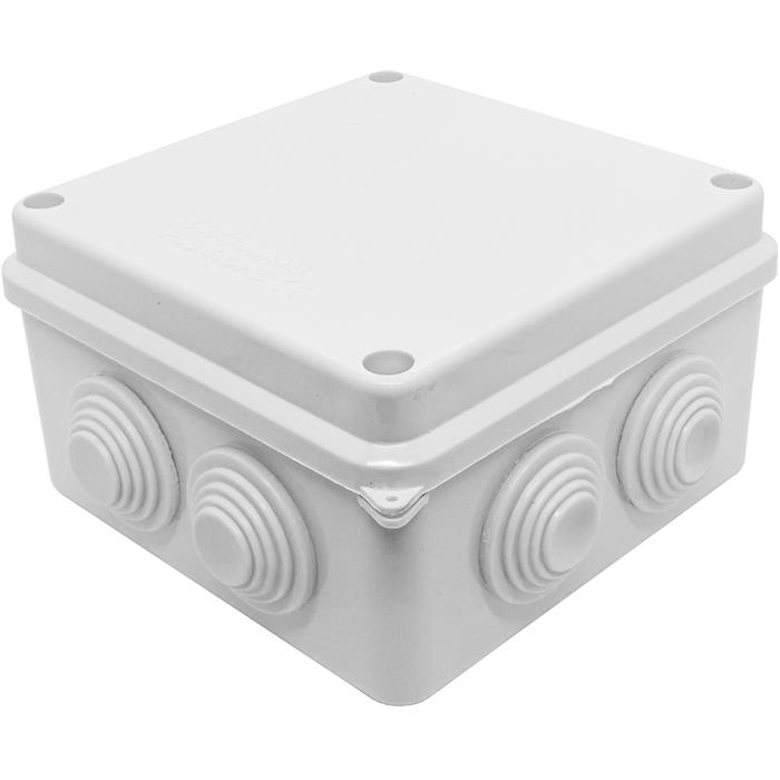 Verteilerdose IP65 100x100x70mm 7 Öffnungen Anschlussdose Weiß Klemmdose Verbindungsdose
