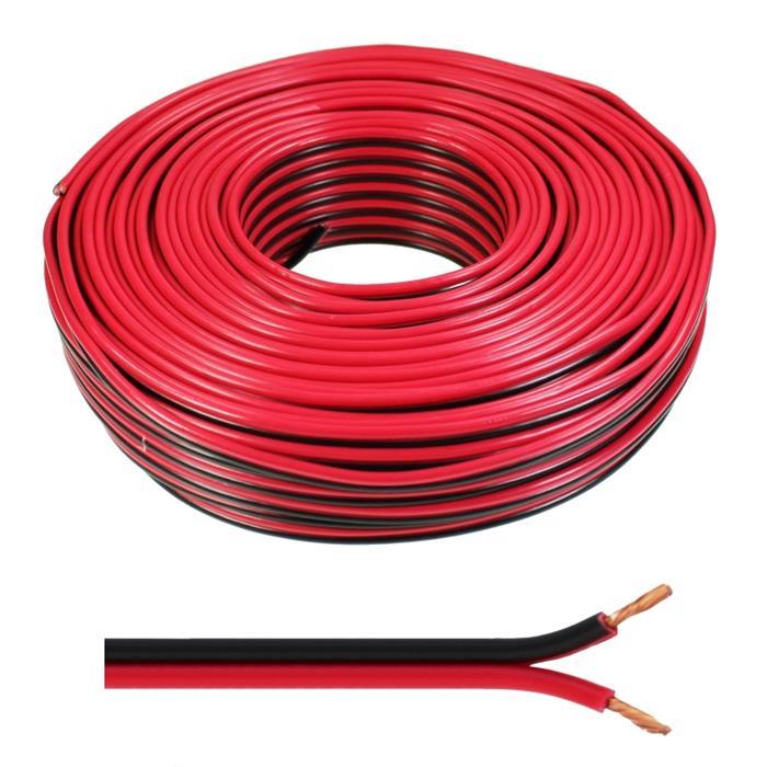 25m Speaker cables 2x 1,5mm² Red Black Audio cable Box housing cable
