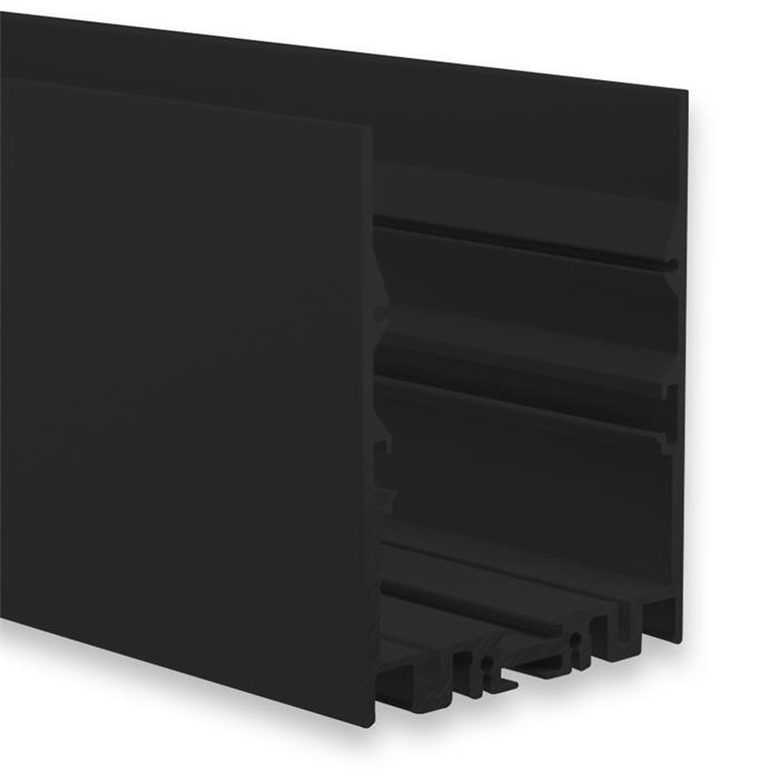 2m LED profile LL2 Black 60x78,9mm Aluminium Luminaire profile for 2x 5,8mm + 1x 43mm LED strips