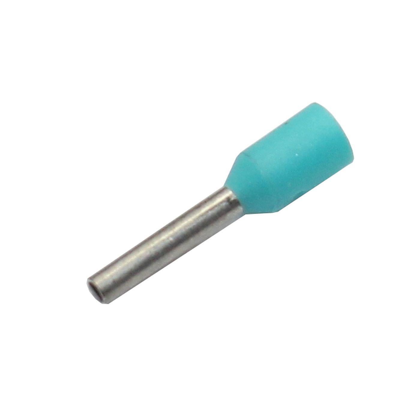 100x Wire end ferrule isolated 0,34mm² Turquoise Copper tinned 0,9x6mm Sleeve