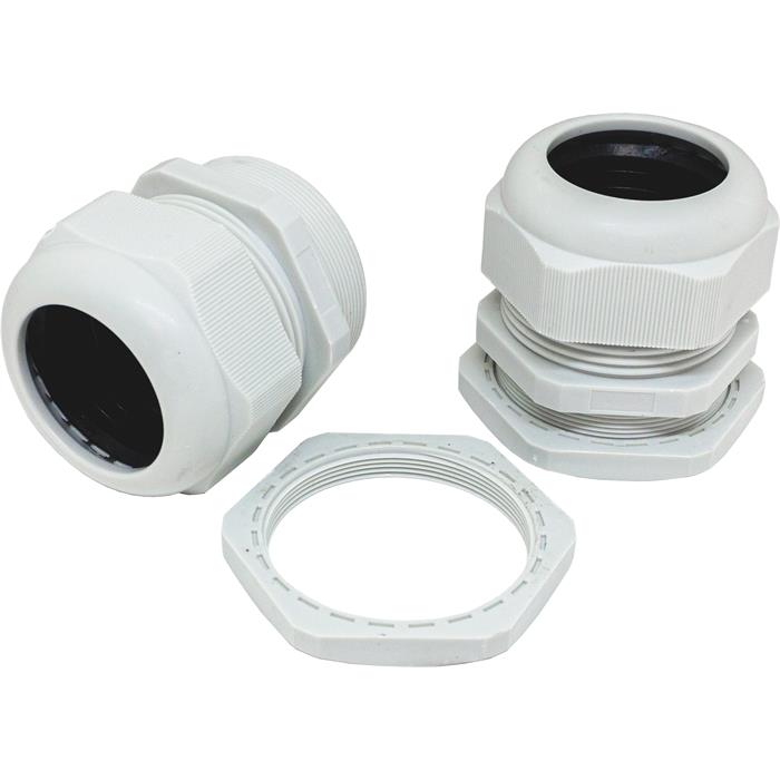 2x Cable gland M63 grey IP67 metric 37-44mm