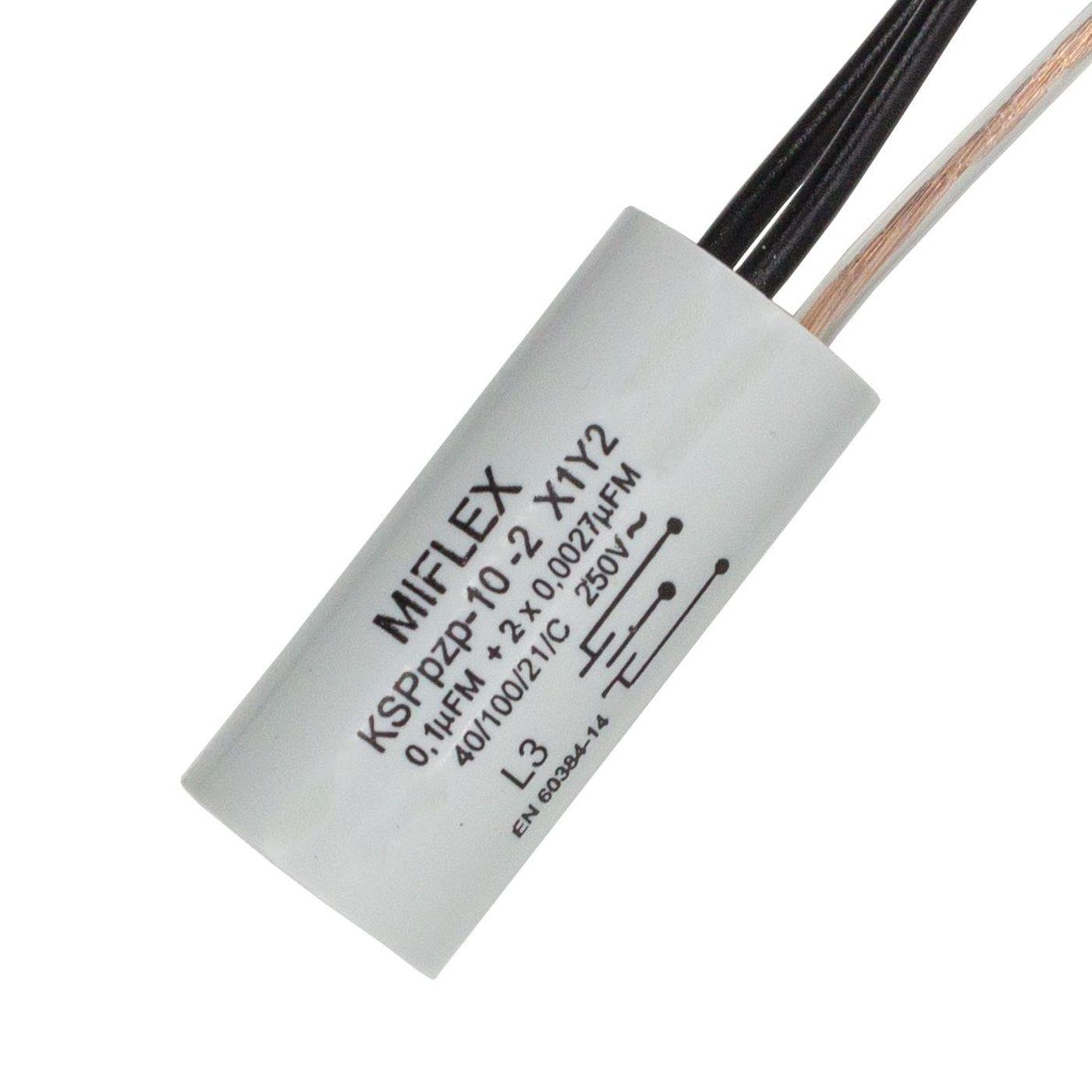 Entstör Kondensator Radial 1x 0,1µF + 2x 0,0027µF (2,7nF) 250V 15x35mm