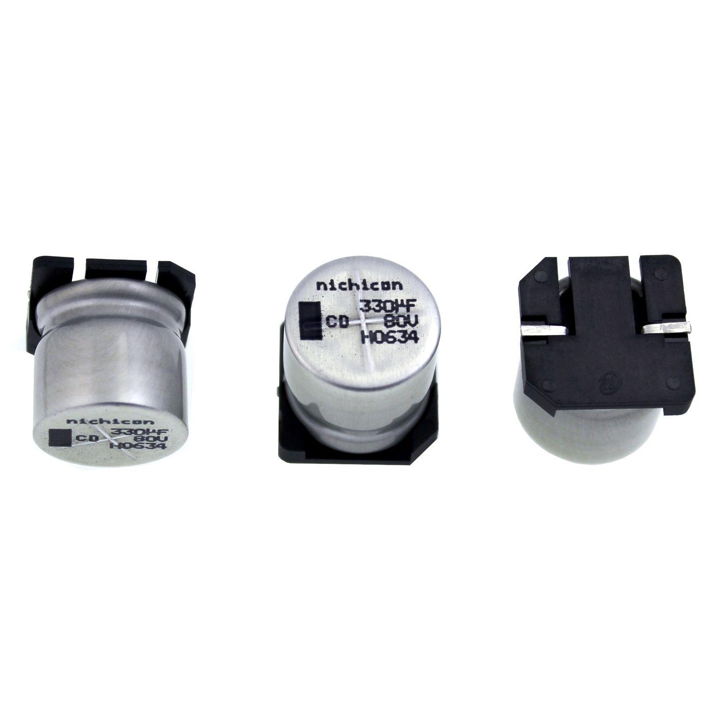 SMD Elko Kondensator 330µF 80V 105°C UCD1K331MNQ1MS d17x17mm 330uF