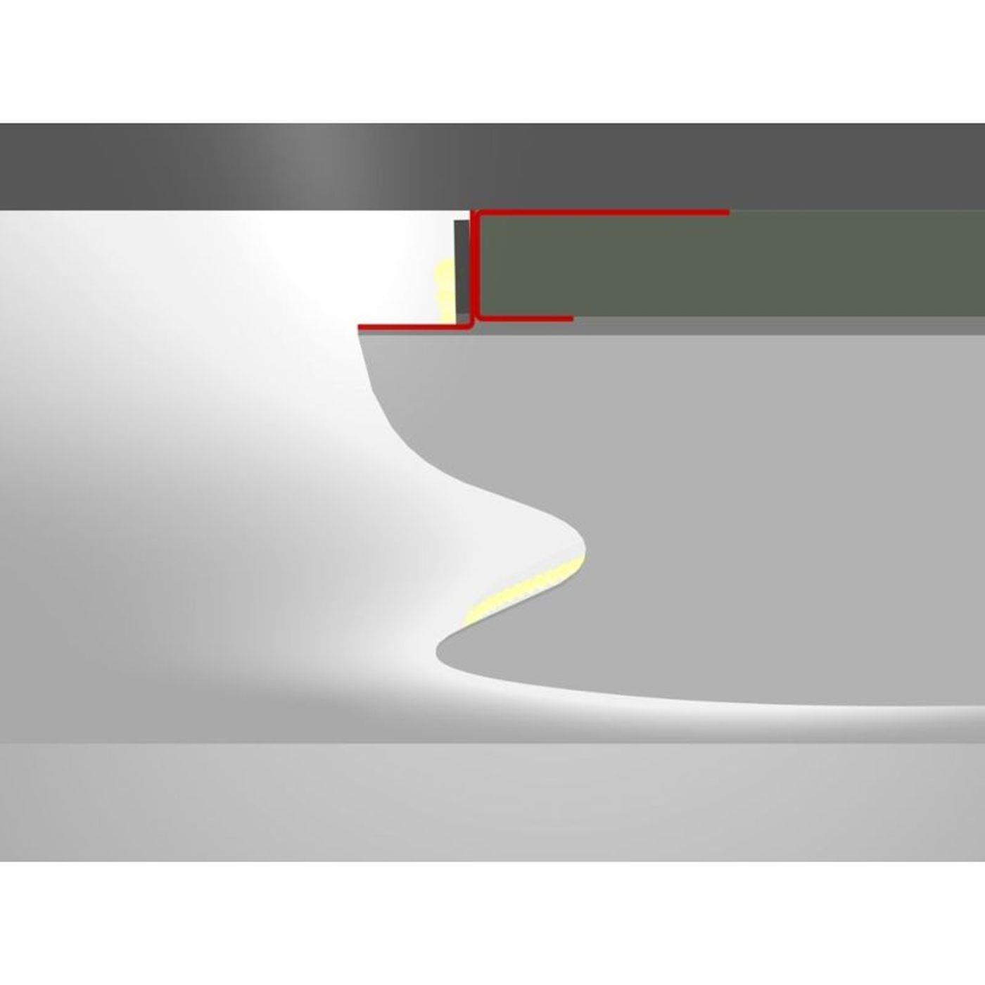 2m LED Trockenbauprofil ADP flex für Rundungen für freie Flächengestaltung für Gipskartonplatten Stahl Zinkblech