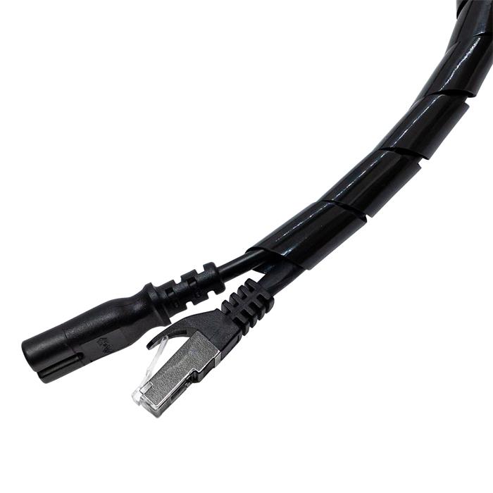 10m Spiralband 12mm (9-65mm) Kabelschlauch schwarz Flexibel Schlauch Schutz