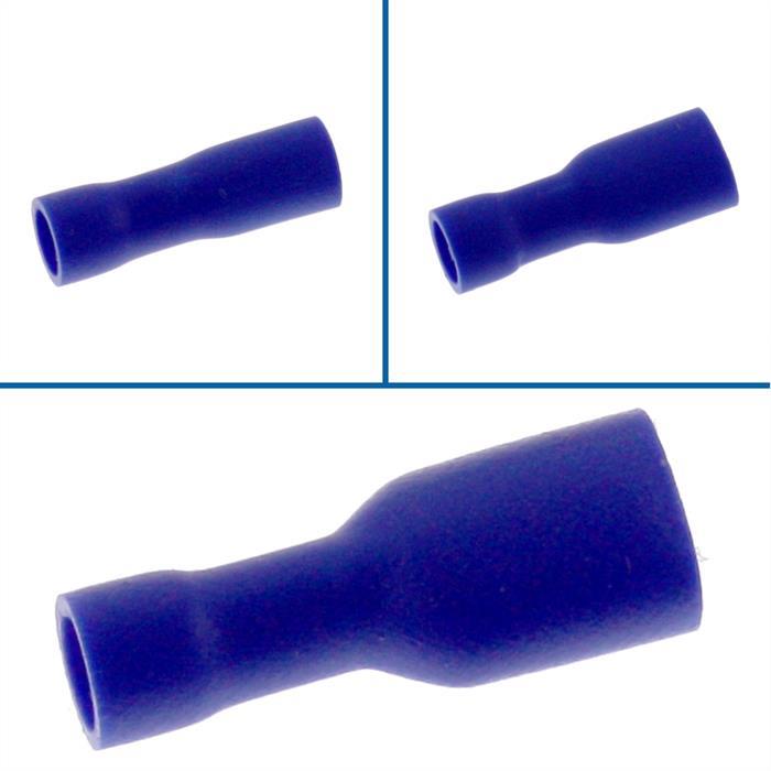 25x Flachsteckhülse vollisoliert 1,5-2,5mm² Blau für Flachstecker Messing verzinnt