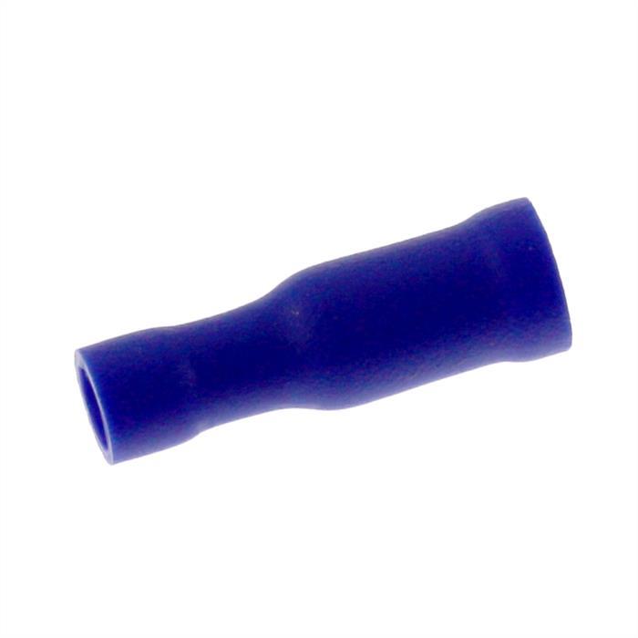 25x Round plug-in sleeve partially insulated 1,5-2,5mm² Pin diameter 4mm Blue for round plugs Brass tinned