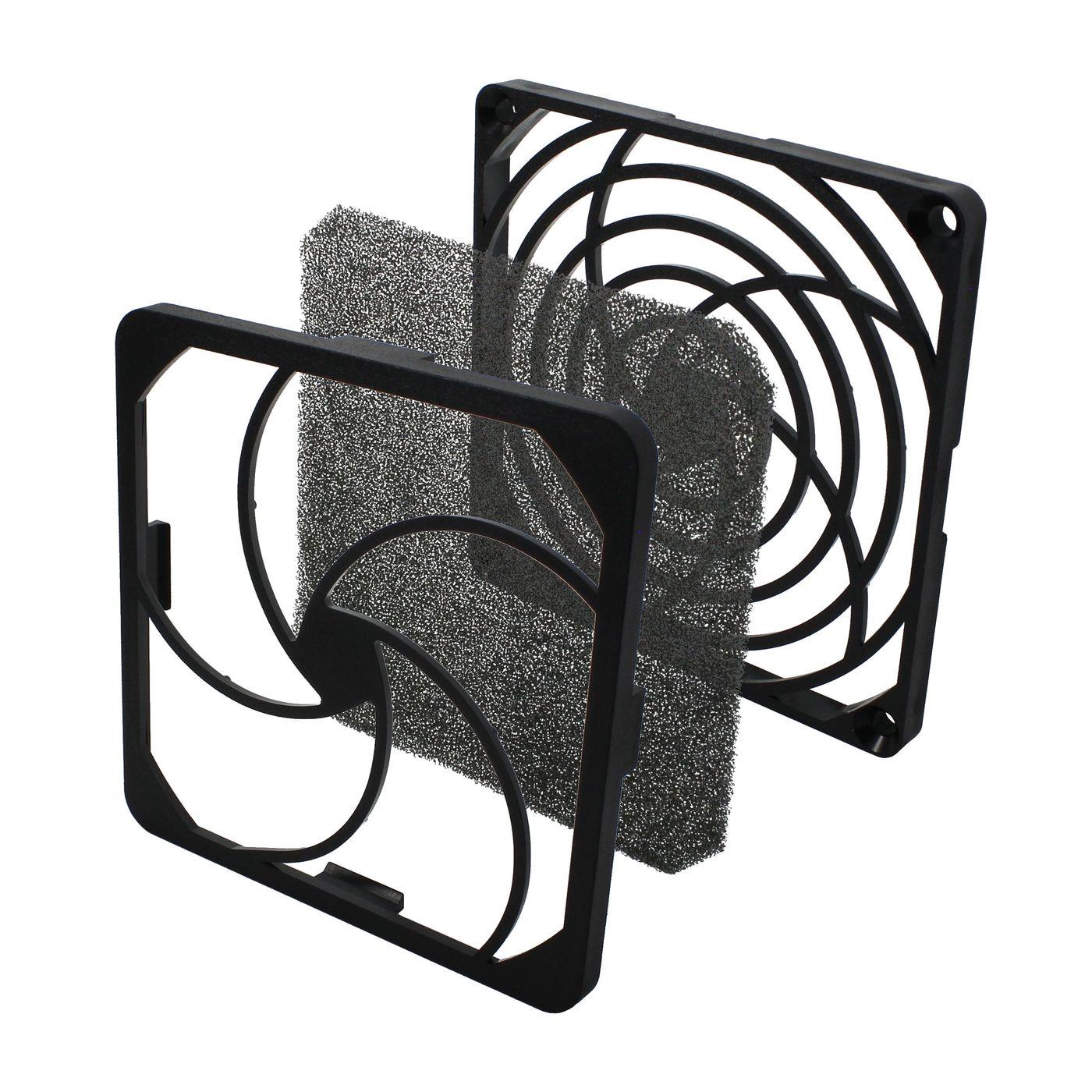 Fan grille + Dust filter 92x92mm 45ppi 3-part spin-on filter