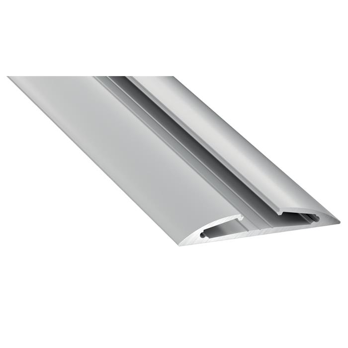 1m LED Profil Reto Silber 55x8mm Aluminium Aufbauprofil für 12mm LED Streifen