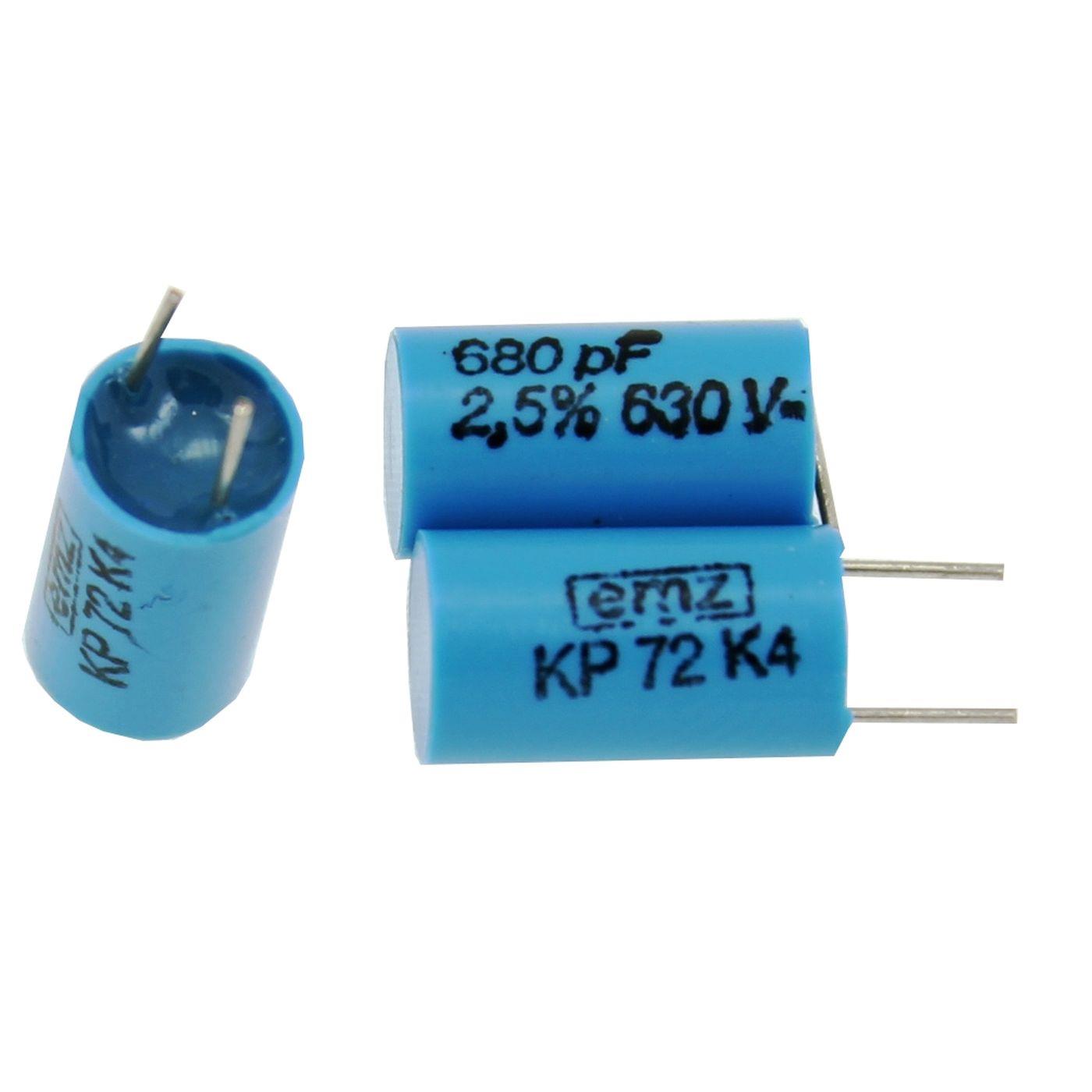 KP Folien Kondensator Radial 0,00068µF 630V DC Siemens B33063B6681H7 0,68nF