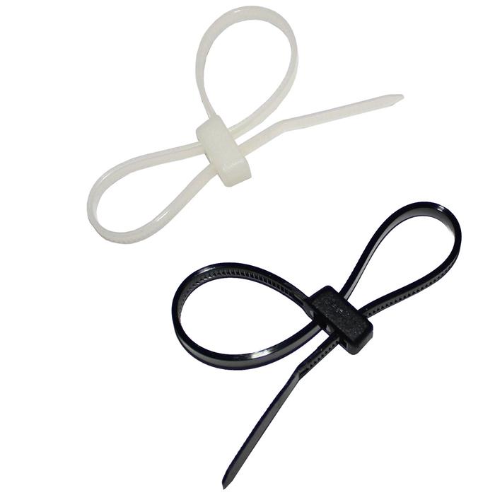 100x Cable tie Double head 300 x 4,8mm White Natural 22kg PA6.6 Polyamide Industrial quality