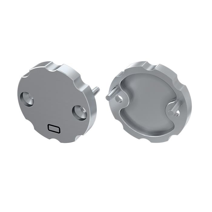 Endkappe für Lumonic Typ Cosmo LED Profile Halter Kunststoff Silber