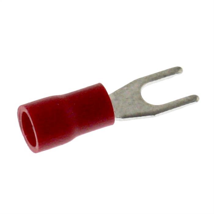 25x Gabelkabelschuh teilisoliert 0,5-1,5mm² Lochdurchmesser M3 Rot Ringzunge Kupfer verzinnt