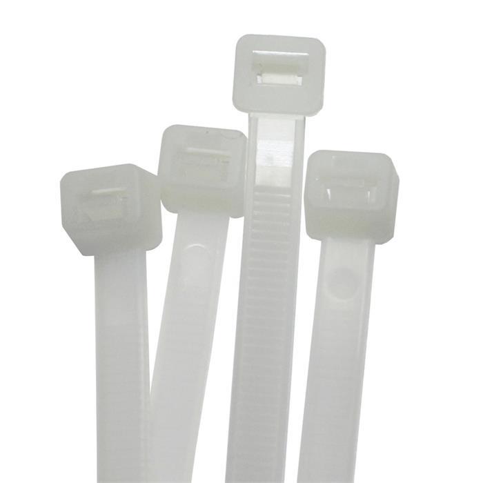 100x Cable tie 450 x 7,6mm White Natural 55kg PA6.6 Polyamide Industrial quality