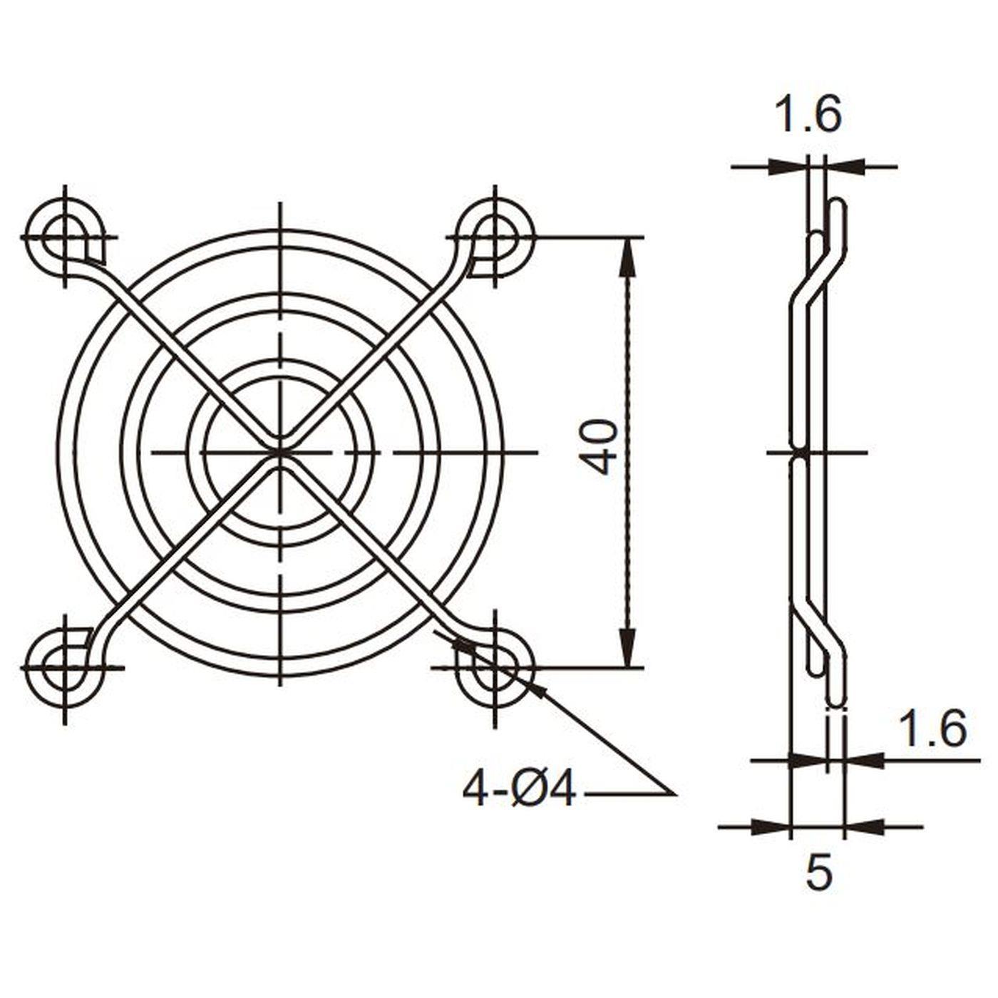 Fan grille 50x50mm for Axial fan 50x50x10mm 50x50x15mm