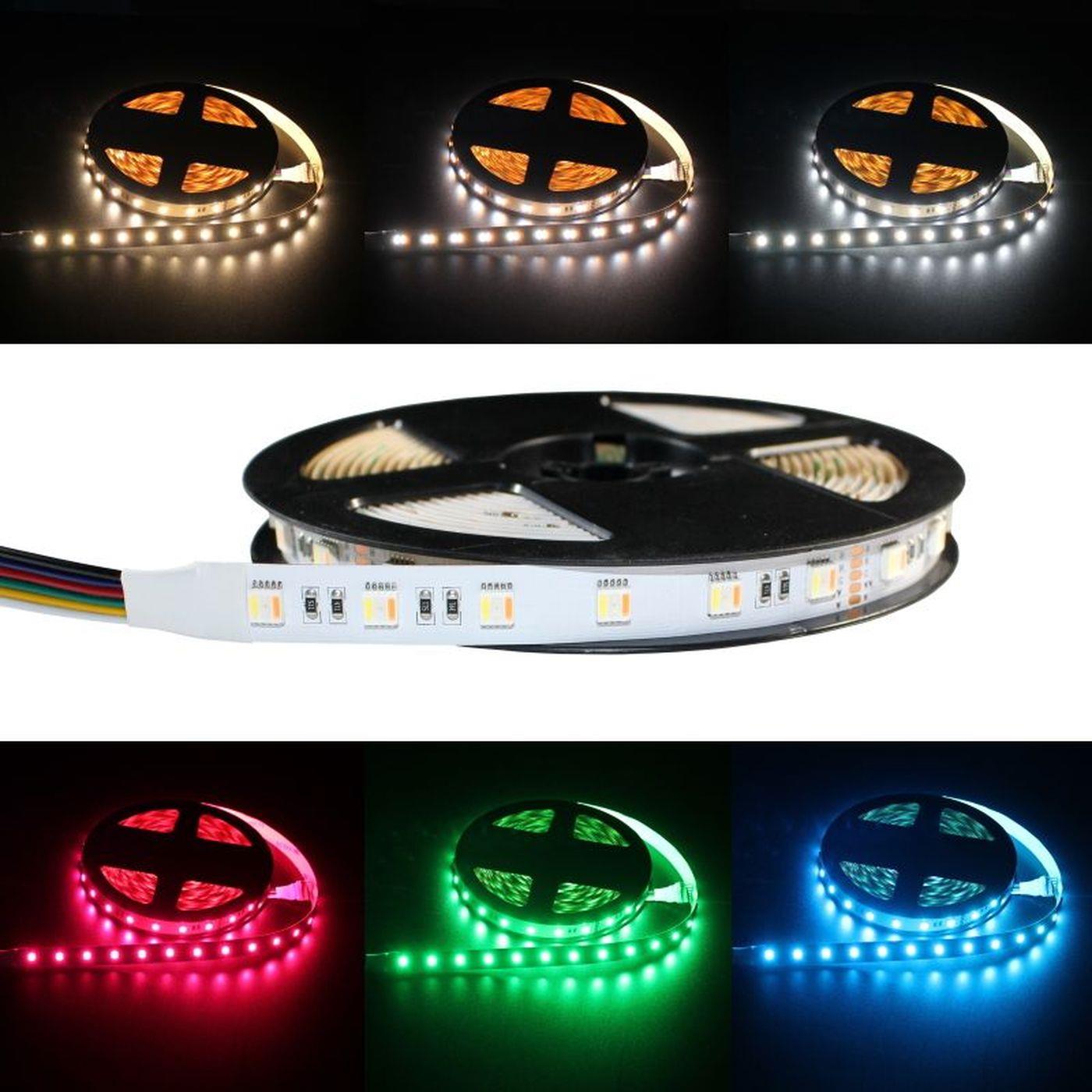 5m (500cm) RGBW + WW 5in1 LED Streifen Band Leiste 24V IP65 300LEDs 60LED/m SMD5050