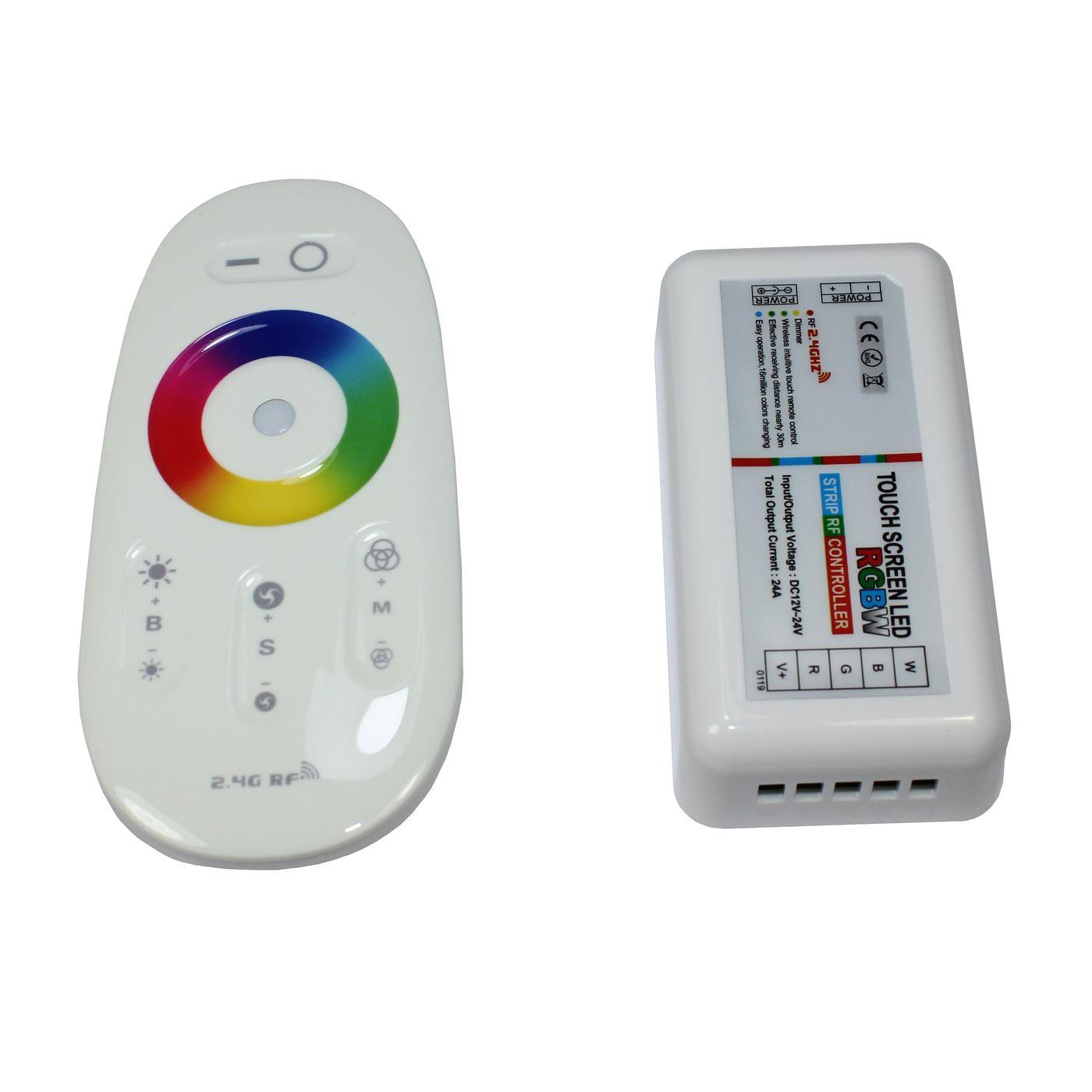 Milight RGBW LED Touch RF Controller Weiß 12...24V 240W für Farbwechsel Streifen 5-Pin