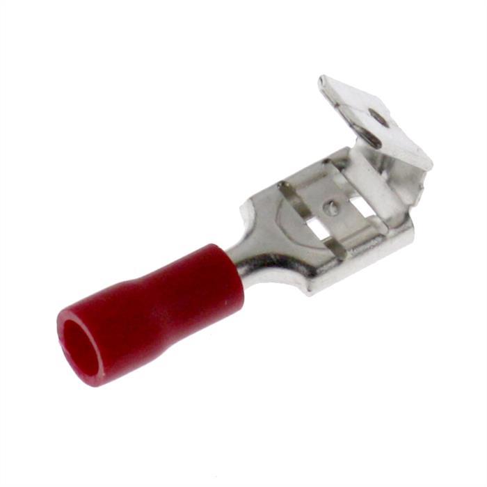 25x Flachsteckhülse mit Abzweig teilisoliert 0,5-1,5mm² Steckmaß 0,8x6,4mm Rot für Flachstecker Messing verzinnt