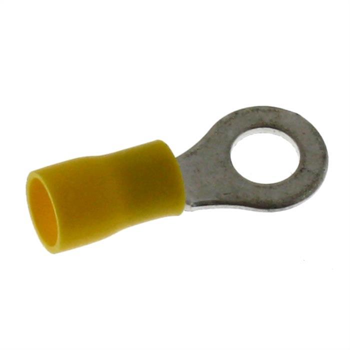 25x Ringkabelschuh teilisoliert 4-6mm² Lochdurchmesser M6 Gelb Ringzunge Kupfer verzinnt