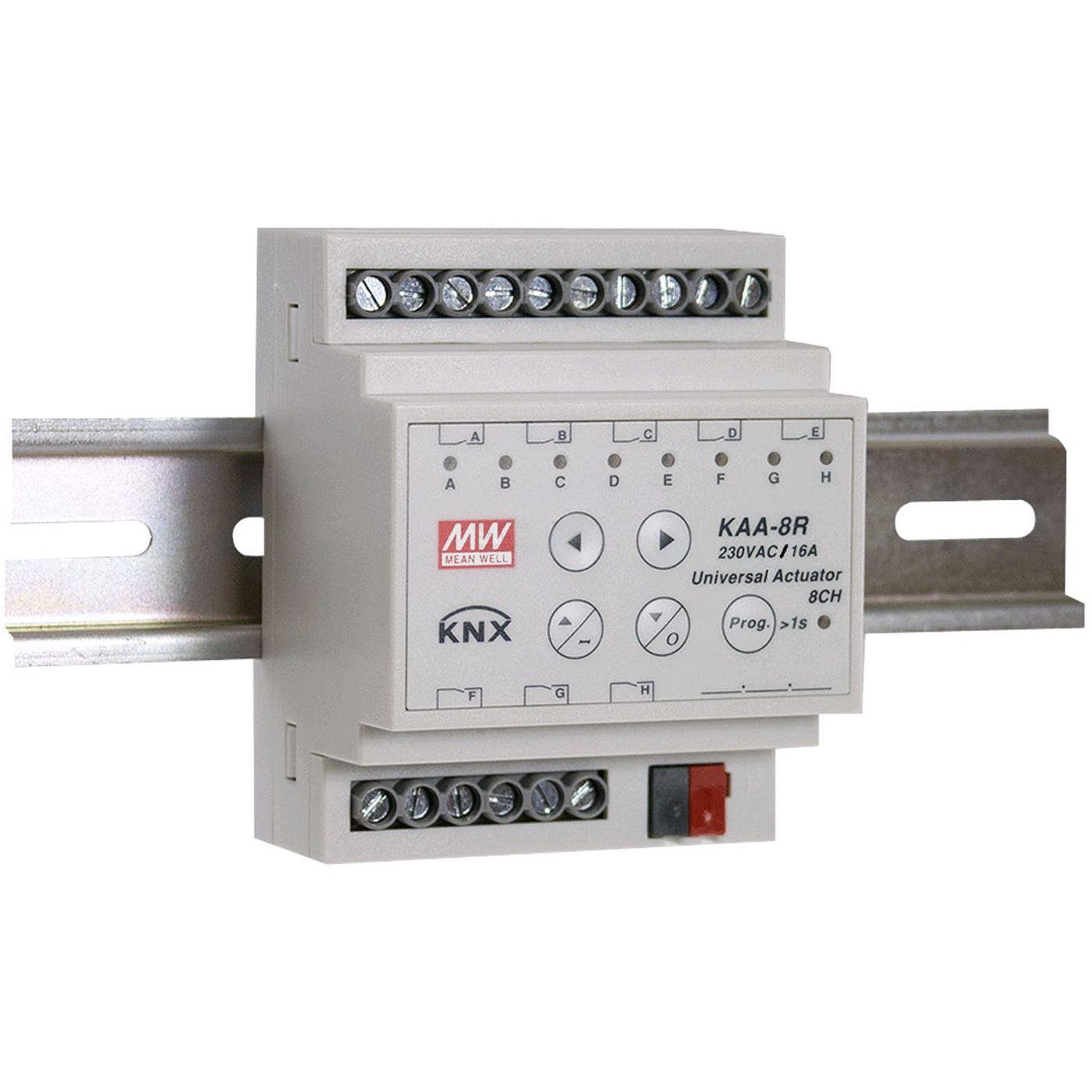 KNX 8 Channel Universal Actuator MEAN WELL KAA-8R 8 Channels per 16A