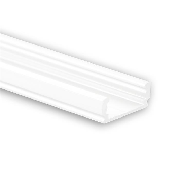 1m LED Profil PL1 Weiß 16,8x5,9mm Aluminium Aufbauprofil für 12mm LED Streifen