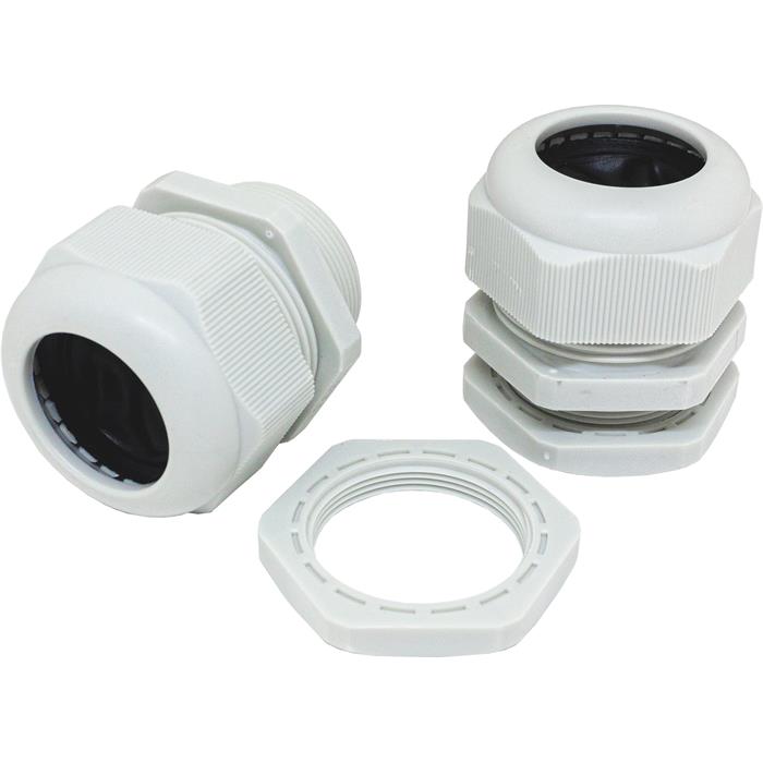 2x Cable gland M40 grey IP67 metric 22-32mm