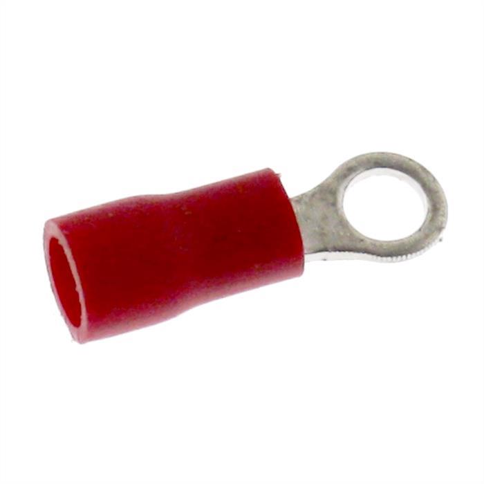 25x Ringkabelschuh teilisoliert 0,5-1,5mm² Lochdurchmesser M3 Rot Ringzunge Kupfer verzinnt