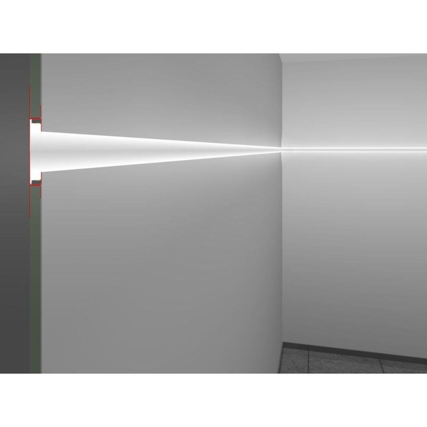 2m LED Trockenbauprofil SNL 80mm Sichtschenkel für Gipskartonplatten Stahl Zinkblech