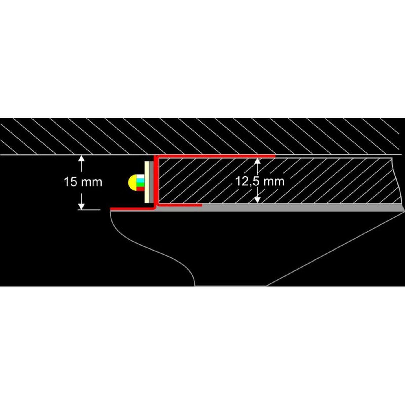 2m LED Trockenbauprofil ADP flex für Rundungen für freie Flächengestaltung für Gipskartonplatten Stahl Zinkblech