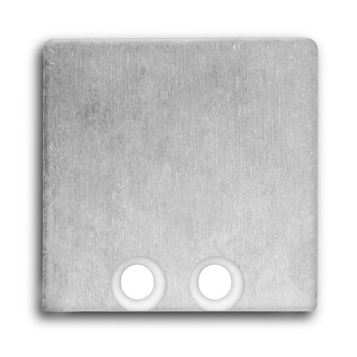 2x End cap E58 Aluminium For profile PN8 Silver