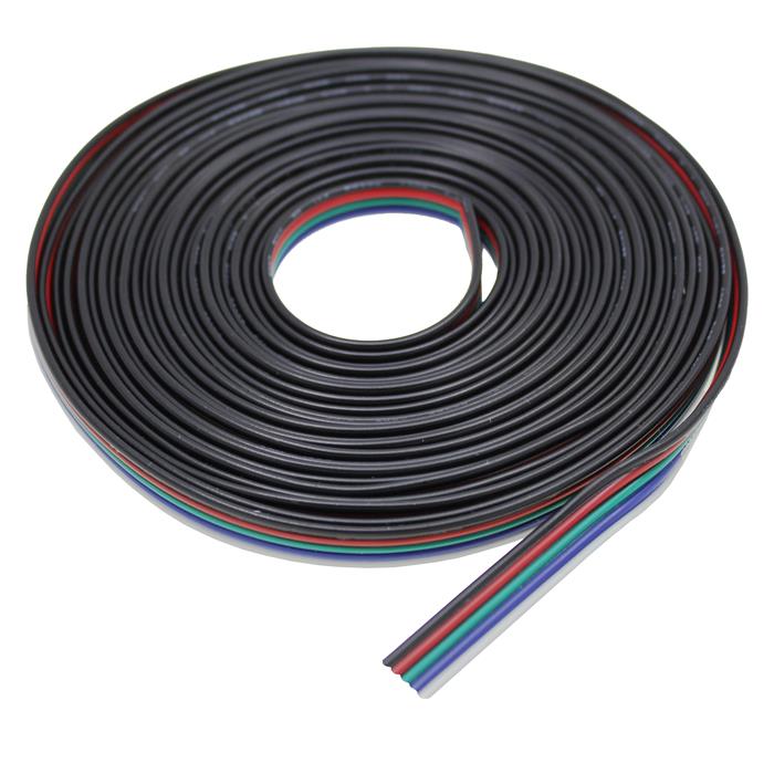 5m RGBW LED Extension cable Flat cable Red Green Blue White Black