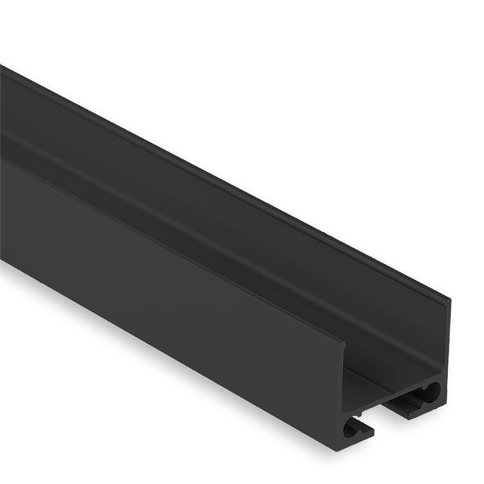 2m Universal cable duct PL10 for various LED profiles Aluminium Black