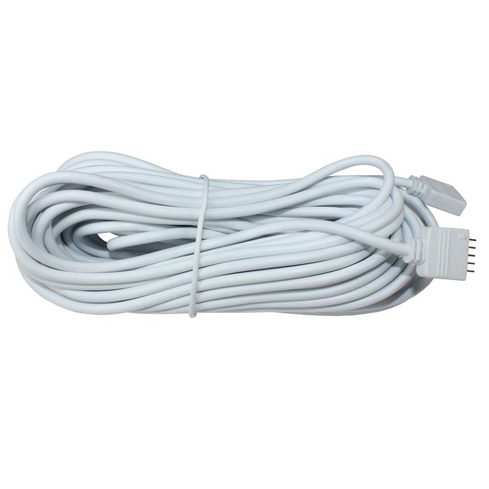 10m RGBW LED Extension cable Connector 5 Pin Socket + 5 Pin Plug 16x6mm White