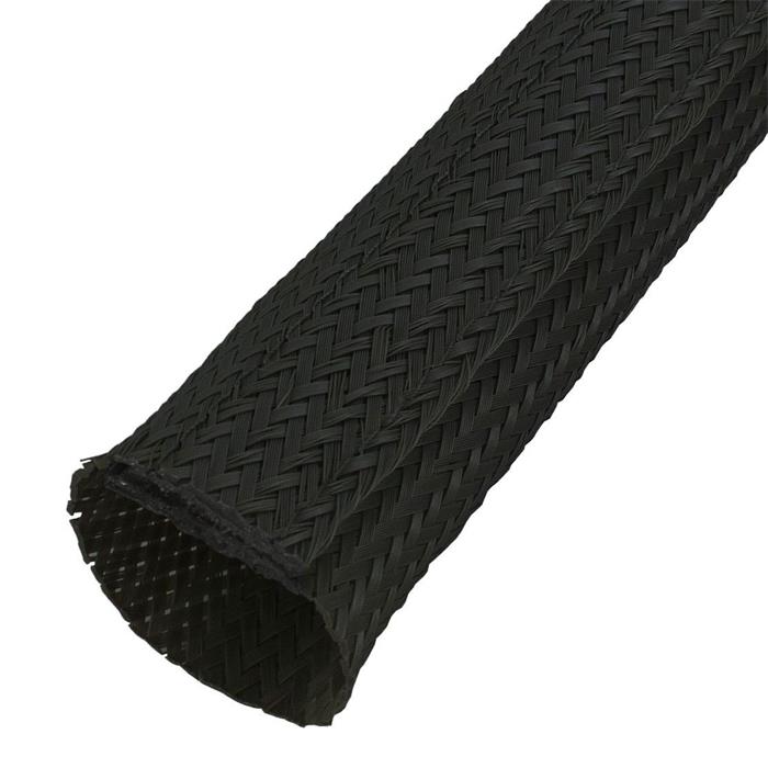 1m Flexibler Kabelschlauch d30-45mm schwarz Kabelkanal Gewebeschlauch Flausch + Klett