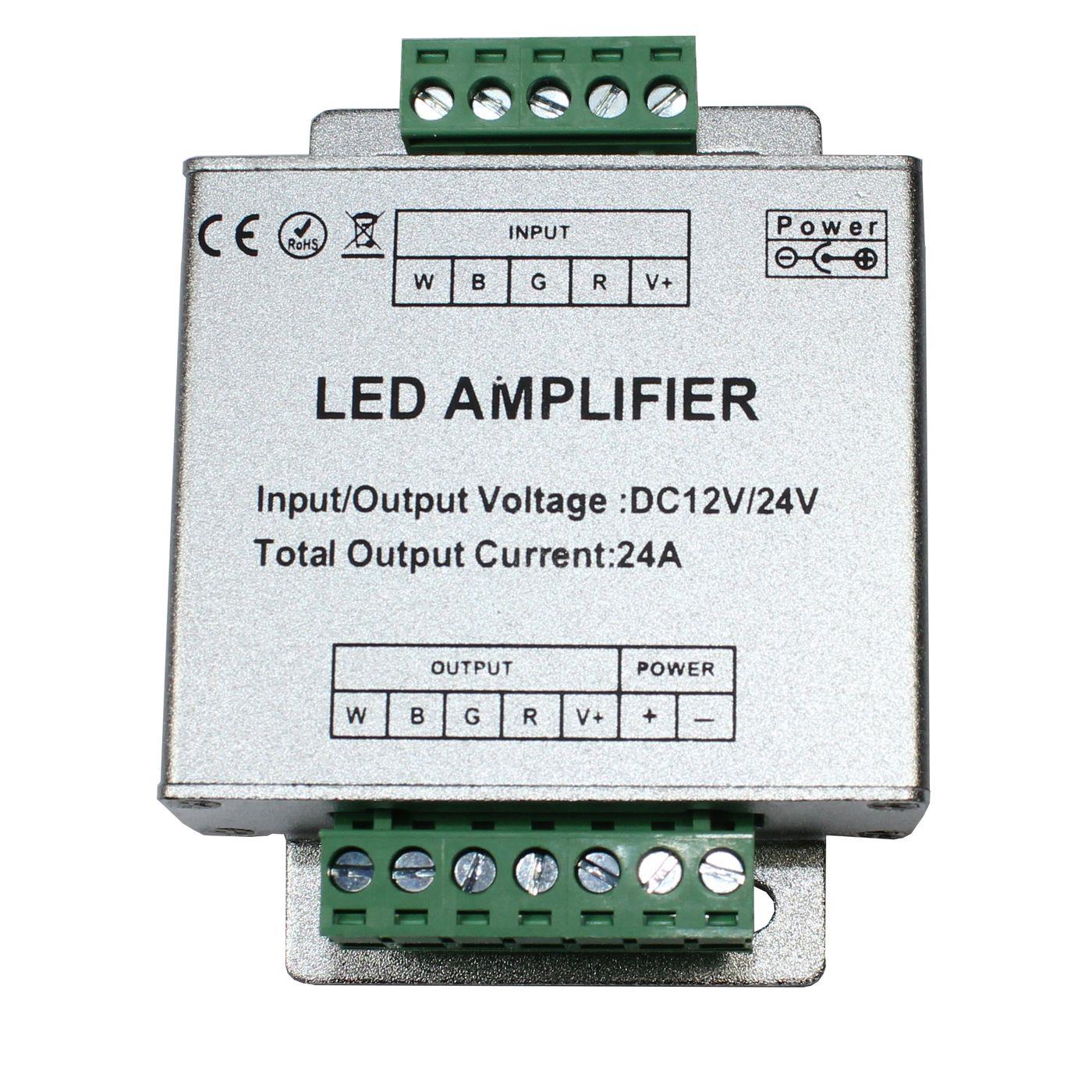 RGBW LED Signal amplifier 12...24V 576W for colour changing strips 5-Pin