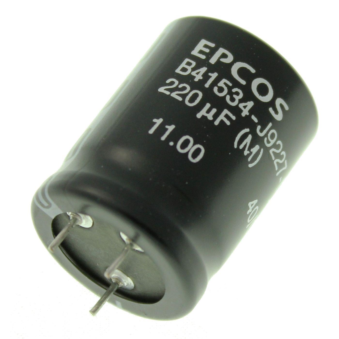 3-Pin Elko Kondensator Radial 220µF 100V 85°C B41534J9227M d22x30mm 220uF