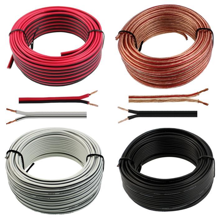 10m Speaker cables 2x 0,5mm² Red Black Audio cable Box housing cable