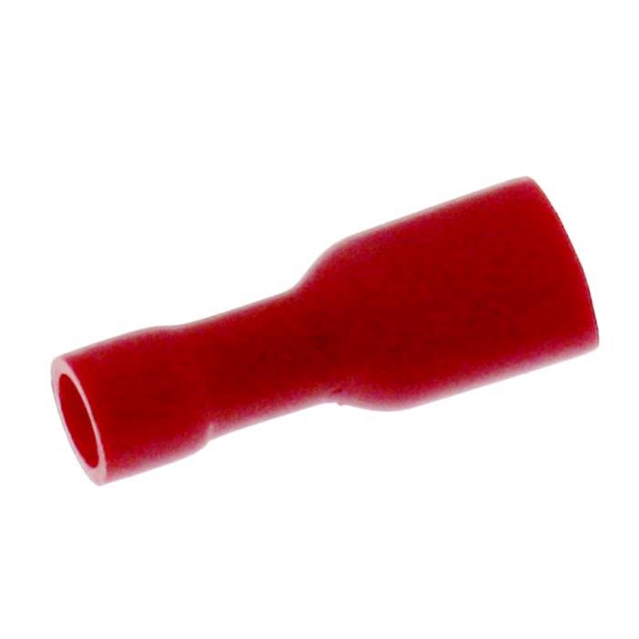 25x Flachsteckhülse vollisoliert 0,5-1,5mm² Steckmaß 0,8x4,8mm Rot für Flachstecker Messing verzinnt